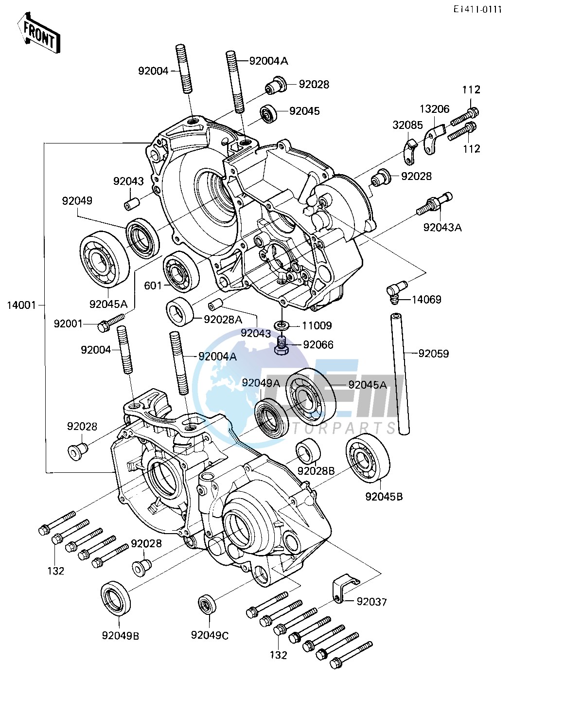 CRANKCASE -- 84 KX250-C2- -