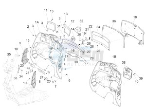 GTS 300 ie Super (EMEA, APAC) (AU, HK, IN, IT, J, SG, TW, UK) drawing Front glove-box - Knee-guard panel