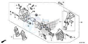 GL1800BG GOLDWING - F6B UK - (E) drawing R. FRONT BRAKE CALIPER ( ABS)