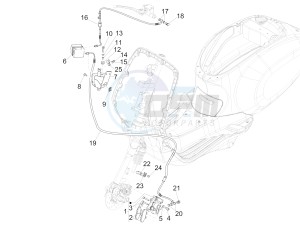 150 Sprint 4T 3V ie (NAFTA) drawing Brakes pipes - Calipers (ABS)