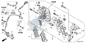 VFR1200XDF CrossTourer - VFR1200X Dual Clutch 2ED - (2ED) drawing R. FRONT BRAKE CALIPER