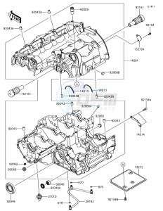 Z1000SX ZX1000WHF XX (EU ME A(FRICA) drawing Crankcase