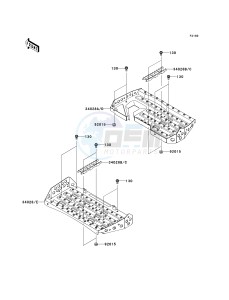 KVF 650 D ([BRUTE FORCE 650 4X4] (D6F-D9F) D7F drawing FOOTRESTS