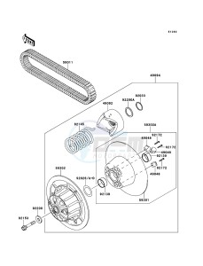 MULE_4010_TRANS_4X4_DIESEL KAF950GDF EU drawing Driven Converter/Drive Belt