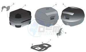 Scarabeo 50 2t (eng. Minarelli) drawing Acc. - Top/cases side cases