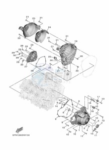 TRACER 9 MTT890 (B5U1) drawing CRANKCASE COVER 1