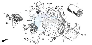 CB600F2 HORNET S drawing AIR CLEANER (CB600F3/4/5/6)