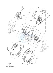 MT09 900 (1RCD 1RCE) drawing FRONT BRAKE CALIPER