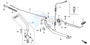 MT50S drawing CHANGE PEDAL/BRAKE PEDAL/ KICK STARTER ARM