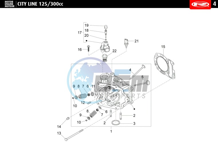 CYLINDER HEAD - VALVES  125cc