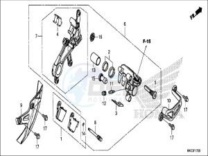 CRF450RXH Europe Direct - (ED) drawing REAR BRAKE CALIPER