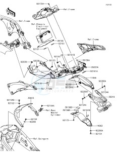 NINJA ZX-10R ZX1000SJF XX (EU ME A(FRICA) drawing Rear Fender(s)