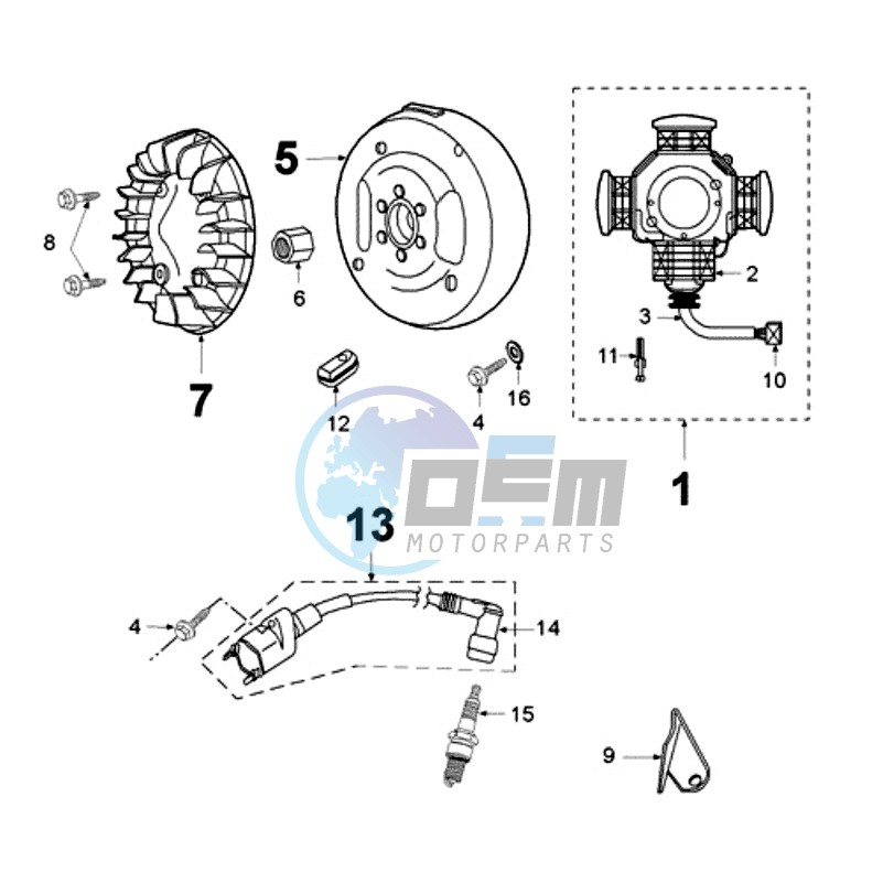 IGNITION PART WITHOUT PICKUP