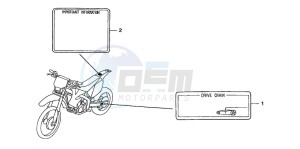 CRF450X drawing CAUTION LABEL