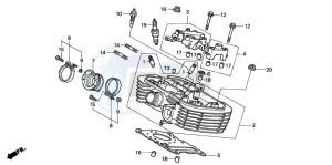 VT125C2 drawing CYLINDER HEAD (REAR)