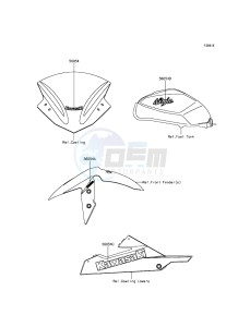 NINJA_300_ABS EX300BFF XX (EU ME A(FRICA) drawing Decals(Ebony)