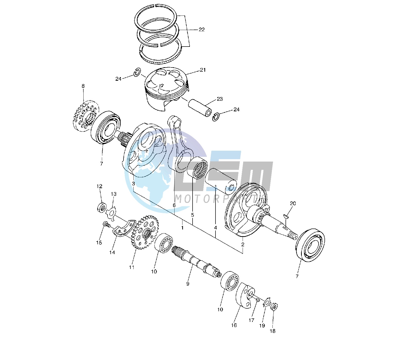 CRANKSHAFT AND PISTON