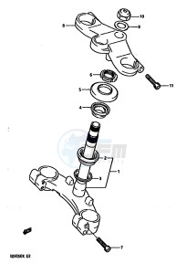 RGV250 1989 drawing STEERING STEM