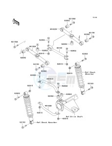 KLF 300 C [BAYOU 300 4X4] (C15-C17 C17 CAN ONLY) [BAYOU 300 4X4] drawing REAR SUSPENSION