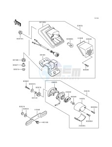 KLX 650 C [KLX650] (C1-C4) [KLX650] drawing TAILLIGHT-- S- -@-- &NAMI.JKALXEC1 SA021309- -