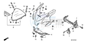 CBR1000RA9 France - (F / ABS CMF REP) drawing UPPER COWL (2)