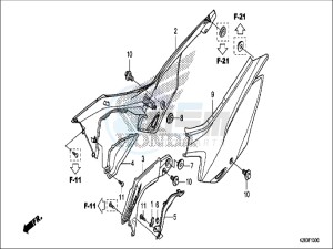 CRF125FBH Europe Direct - (ED) drawing SIDE COVER