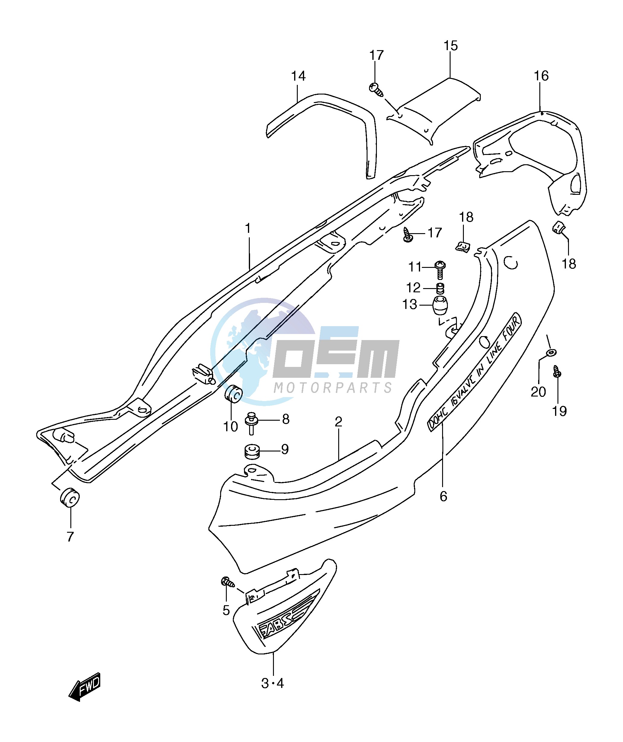 FRAME COVER (GSF1200SAX)