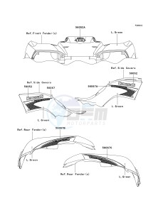 KVF 650 D ([BRUTE FORCE 650 4X4] (D6F-D9F) D7F drawing DECALS-- L.GREEN- --- D7F- -