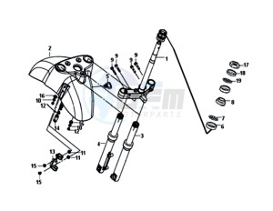 FIDDLE III 50 45KMH (L8) EU EURO4 drawing FRONT FORK / FRONT MUDGUARD / BALHOOFD.