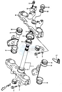 DR350 (V-W-X) drawing STEERING STEM (E24)