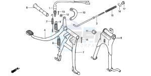 C90Z 50 drawing MAIN STAND/ BRAKE PEDAL