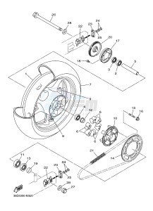 XJ6SA 600 DIVERSION (S-TYPE, ABS) (36DB 36DD) drawing REAR WHEEL