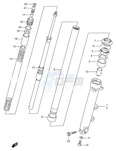 GSF1200 (E2) Bandit drawing FRONT DAMPER (GSF1200T V W X Y ST SV SW SX SY)