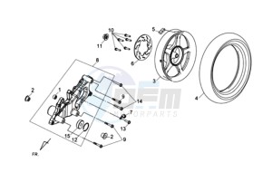 HD2 200EFI drawing REAR WHEEL - REAR FORK