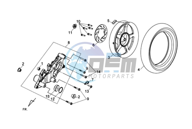 REAR WHEEL - REAR FORK