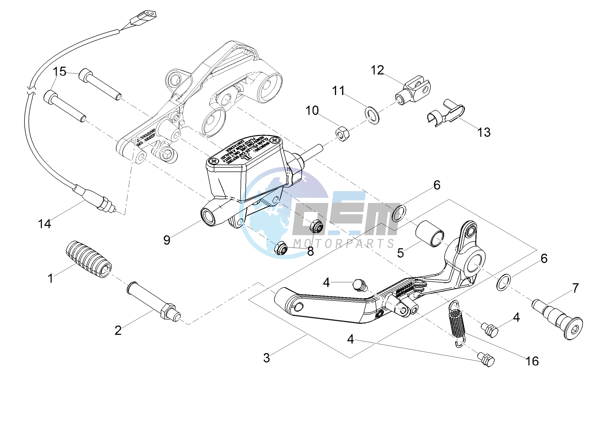 Rear master cylinder