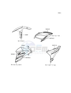 Z800 ABS ZR800DGF UF (UK FA) XX (EU ME A(FRICA) drawing Decals(White)