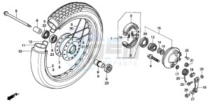 SH75D drawing FRONT WHEEL (SH75H/K/M/P/S)