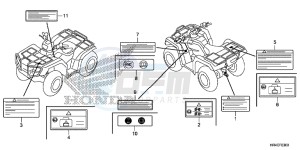 TRX500FE2G TRX500 Europe Direct - (ED) drawing CAUTION LABEL