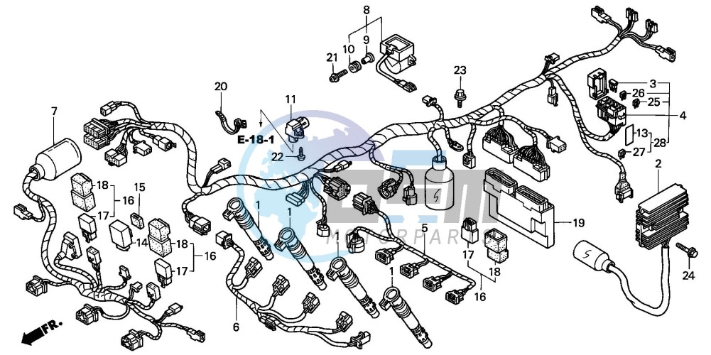 WIRE HARNESS (CBR900RRY,1/RE1)