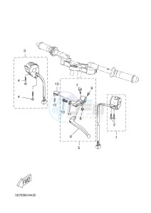 YZF-R125 R125 (5D7K 5D7K 5D7K) drawing HANDLE SWITCH & LEVER