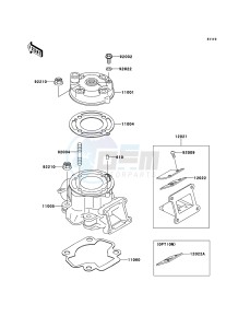 KX65 KX65ADF EU drawing Cylinder Head/Cylinder