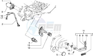 Diesis 50 drawing Starting motor-starter lever