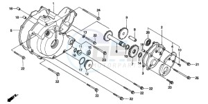 TRX300FW FOURTRAX 300 4X4 drawing LEFT CRANKCASE COVER