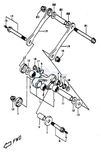 DR350 (V-W-X) drawing REAR CUSHION LEVER