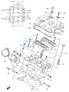 SV650S (E2) drawing REAR CYLINDER HEAD