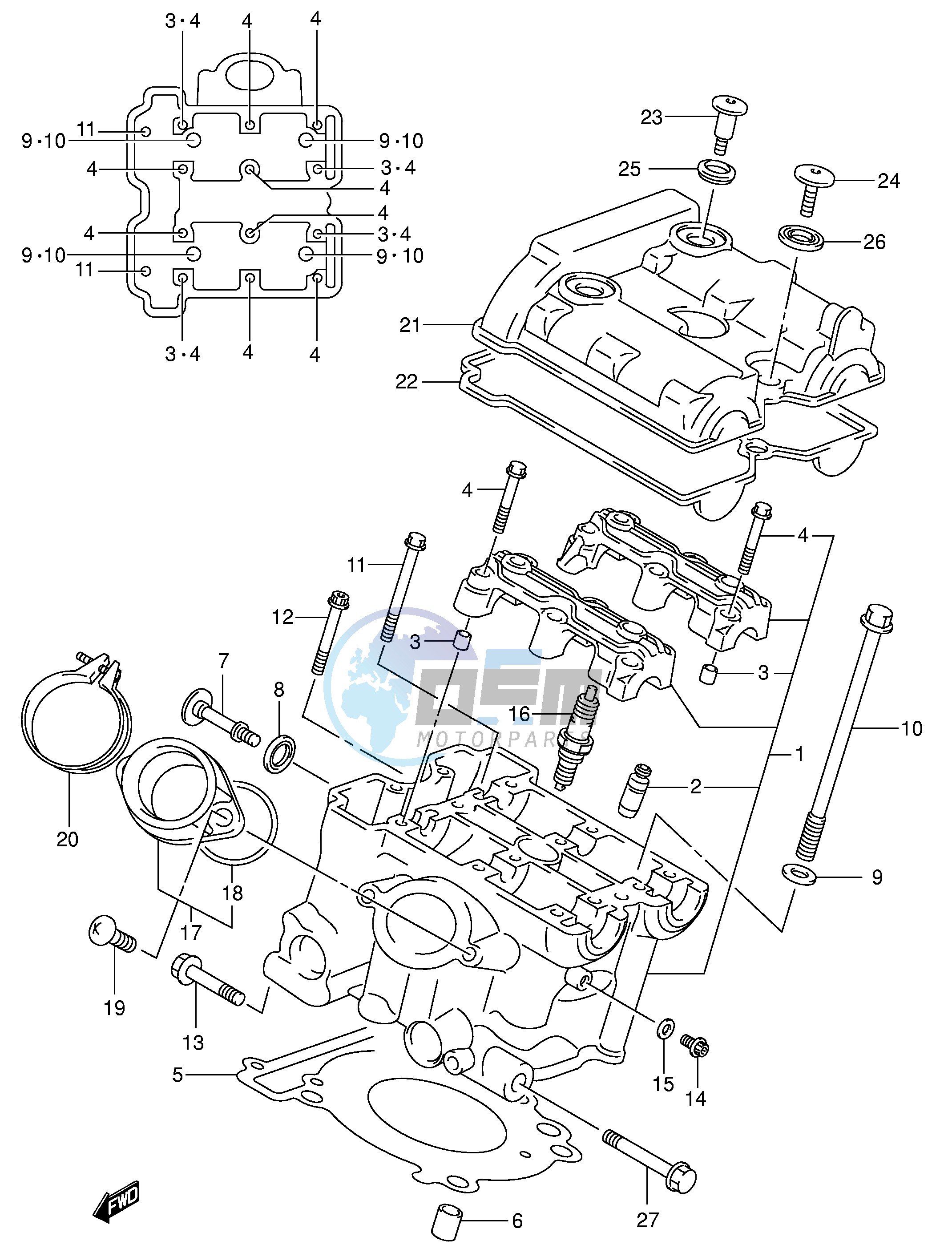 REAR CYLINDER HEAD