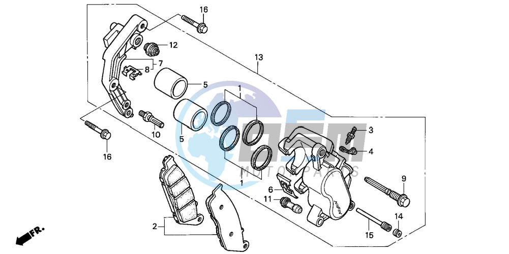 FRONT BRAKE CALIPER (VT1100C2)