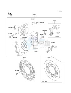 KX 500 E (E15-E16) drawing FRONT BRAKE-- KX500-E16- -