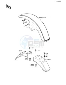 KZ 750 E (E2-E3) drawing FENDERS -- 81 -82 KZ750-E2_E3- -